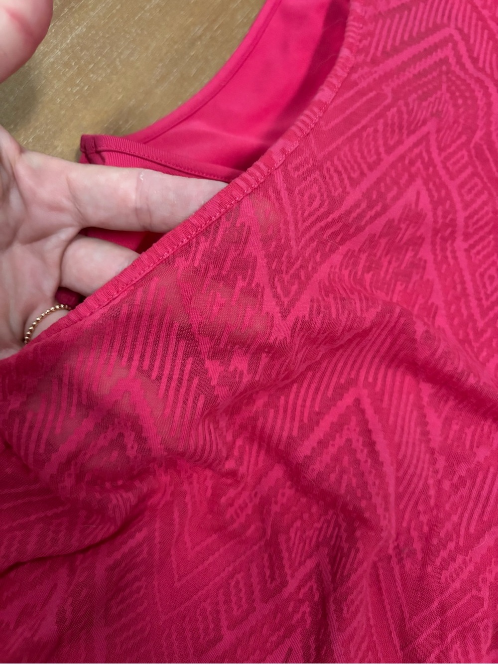Prana Pink Chevron-Texture Racerback Tank - Picture 6 of 10